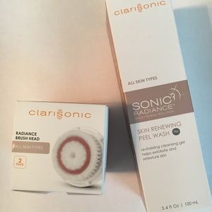 Clarisonic brush heads and radiance peel wash